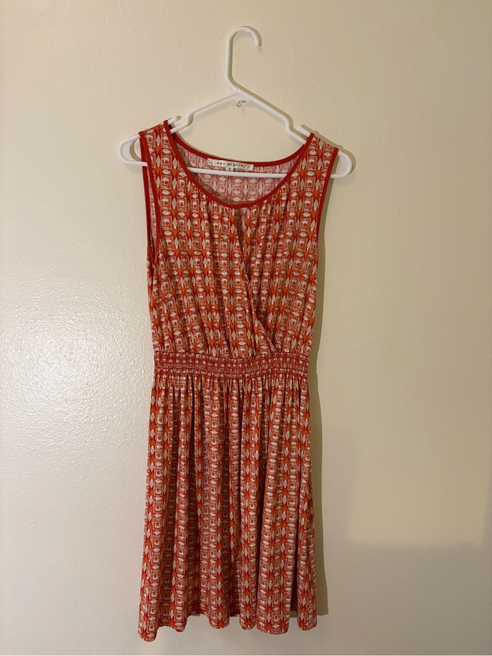 Max Studio Red Printed Sleeveless Mini Dress